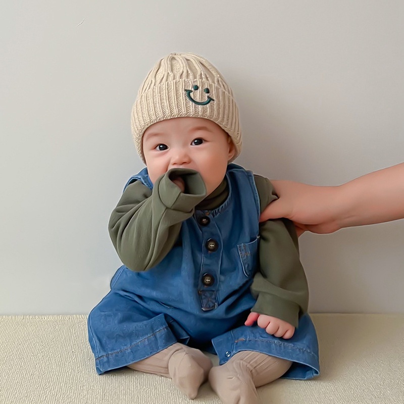 Dễ Thương Mũ beanie Trùm Đầu Hình Mặt Cười Cho Bé