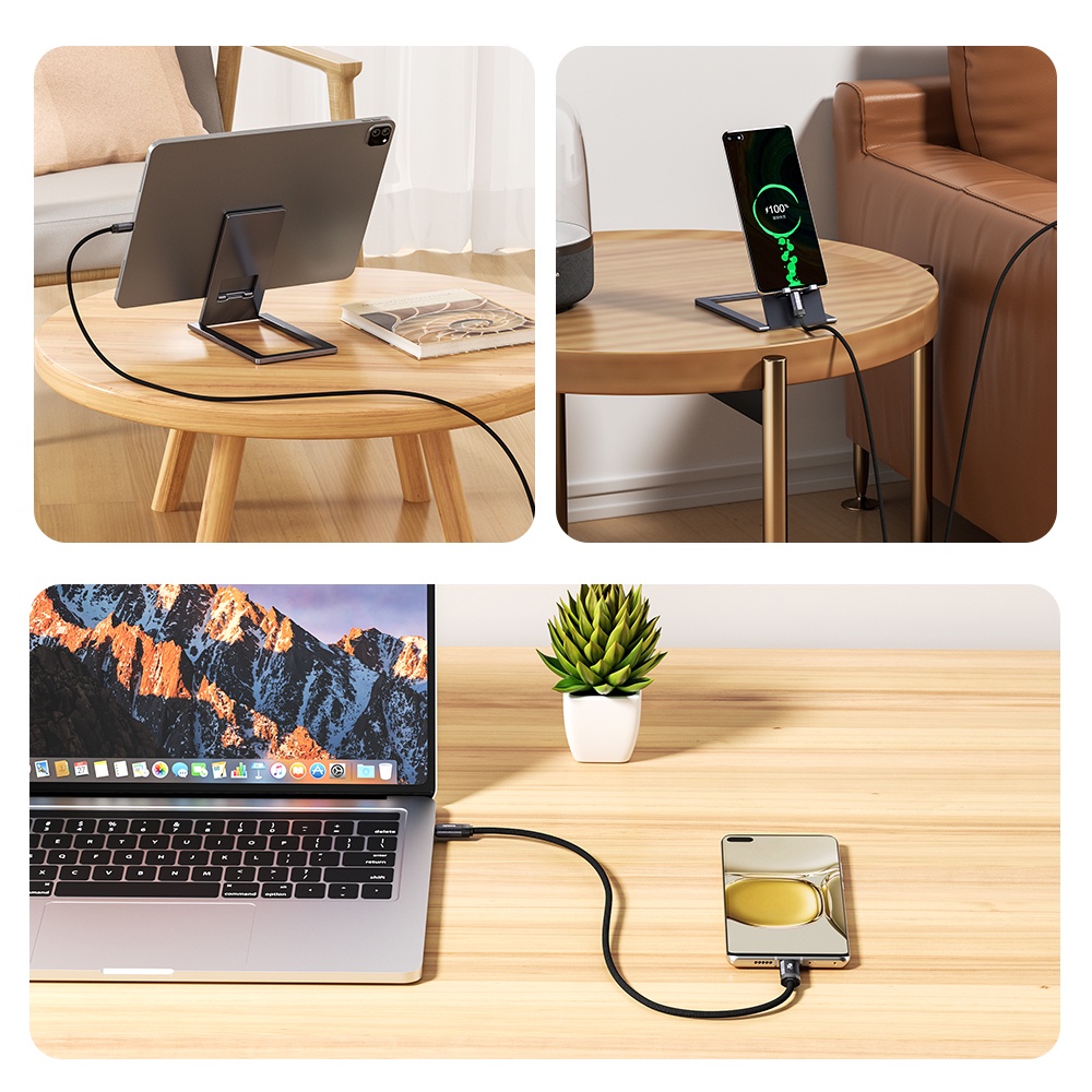 Dây Cáp Sạc Nhanh 100w pd3.1 usb c Sang type c Cho macbook laptop samsung