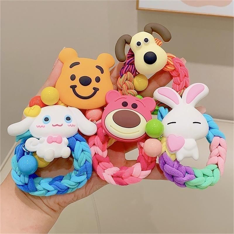 Sanrio Dây Buộc Tóc Cao Su Hình Gấu / Dâu Tây / kuromi cinnamoroll Đáng Yêu Cho Cặp Đôi