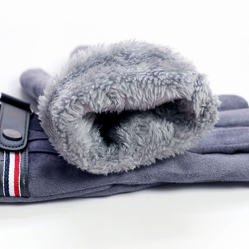 TIDE BEAR Găng Tay Thu Đông Bằng Da Lót Nhung Ấm Áp Chống Gió Tốt Cho Nam Giới