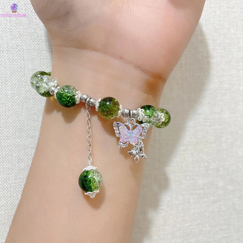 Miu🔮Vòng Tay Chuỗi Hạt Đá opal Nhân Tạo Hình Bướm Thời Trang Cho Chữ Best Friend