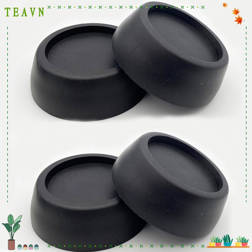 Teavn Bộ 4 Miếng Đệm Giặt Đồ Bằng Nhựa Màu Đen Chống Rung Đa Năng Bền Bỉ Dễ Sử Dụng Dành Cho Gia Đình