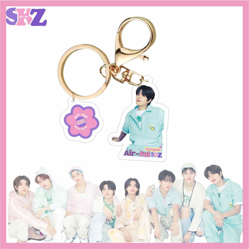 Móc Khóa acrylic Hình stray kids air-Ly Mới Trang Sức Quyến Rũ Cho Túi Xách Hyungmin hyunjin