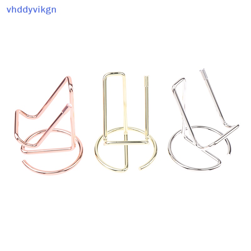 Giá Đỡ Điện Thoại / Thẻ vhdd Bằng Kim Loại Màu Vàng Kim Dễ Thương Dùng Trang Trí Bàn Làm Việc