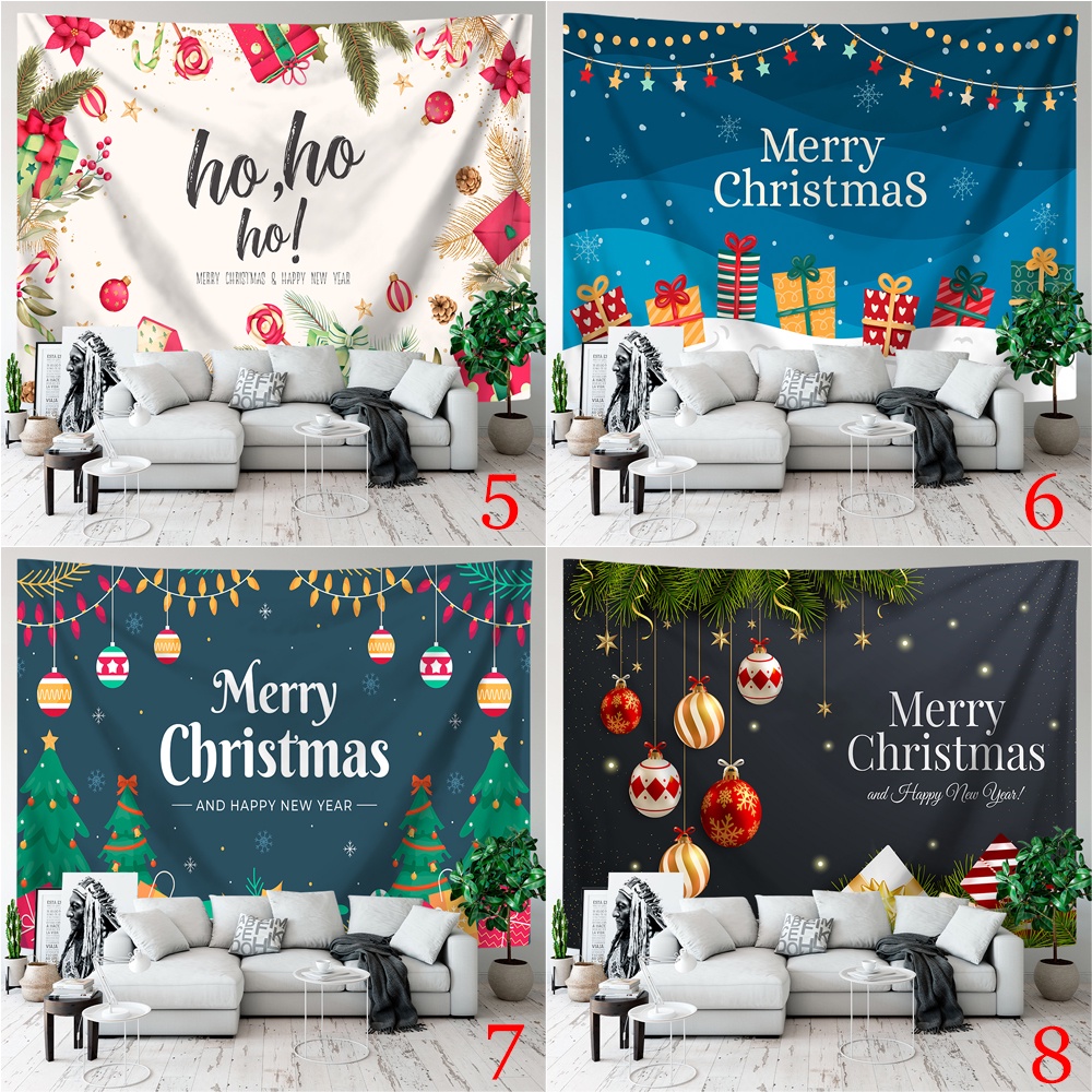 Thảm Treo Tường Trang Trí Giáng Sinh Năm Mới Kèm Kẹp Chất Liệu polyester