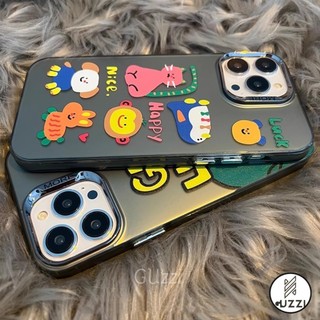 Ốp Điện Thoại Vịt Động Vật Dễ Thương Cho Iphone 11 14 15 12 13 Pro Max XR XS Bảo Vệ Ống Kính Mặt Sau Chống Bụi Bẩn