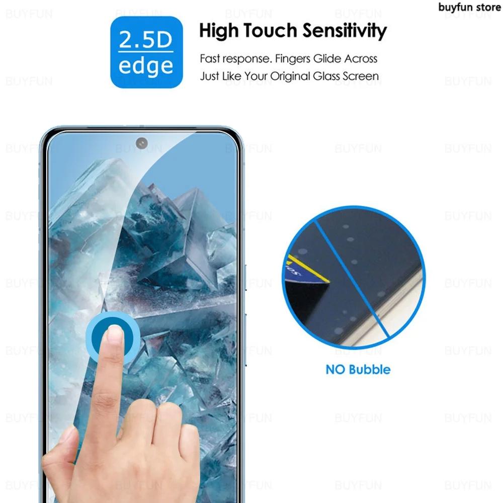 2AK 2Pieces Full Cover Tempered Glass 9H Premium Screen Protector HD Protective Film For Google Pixel 8 Pixel8 Pro 5A 5G
