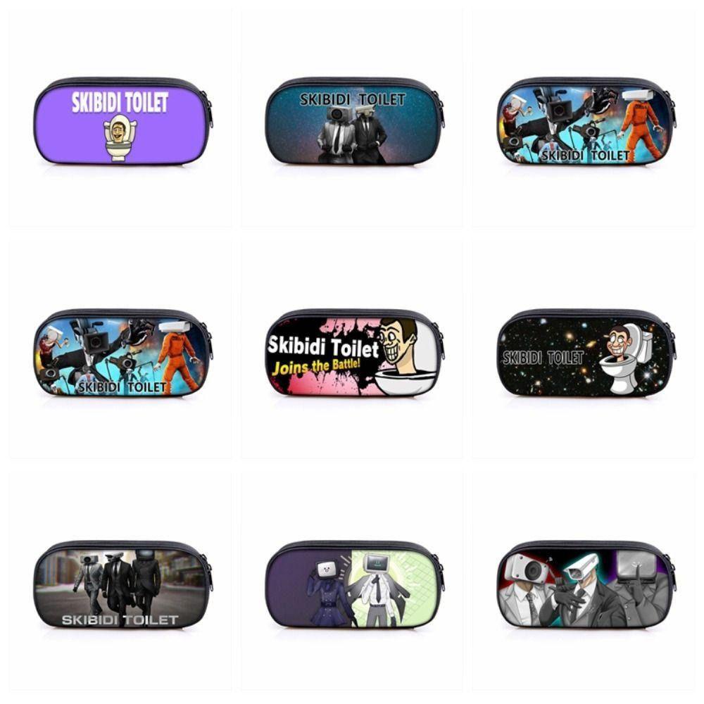 Gogoup 1 Túi Đựng Bút / Bút Hình tv man / skibidi / toilet Hoạt Hình Cho Học Sinh
