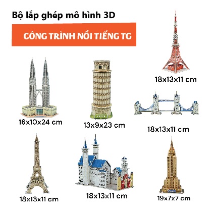 Bộ đồ chơi Mô Hình Lắp Ghép 3D Bằng Xốp Nhiều Mẫu Size Vừa Cho Bé HÀNG LOẠI 1