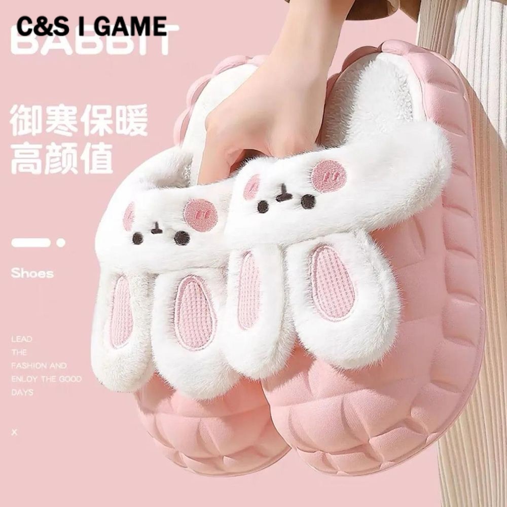 C＆S  Dép bông Dép Lông đi trong nhà ĐẾ CAO SU Màu sắc đa dạng Thoải mái Thể thao Tự tin FMR23B08DU 44Z231104