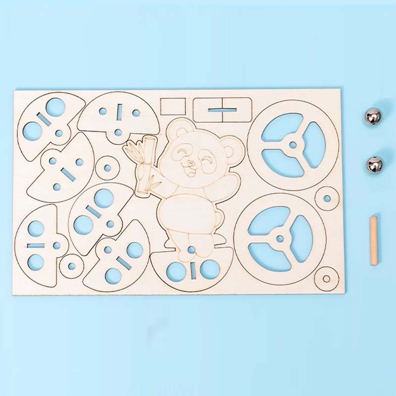 Đồ Chơi Thí Nghiệm Khoa Học Hình Gấu Trúc Bằng Gỗ handmade diy