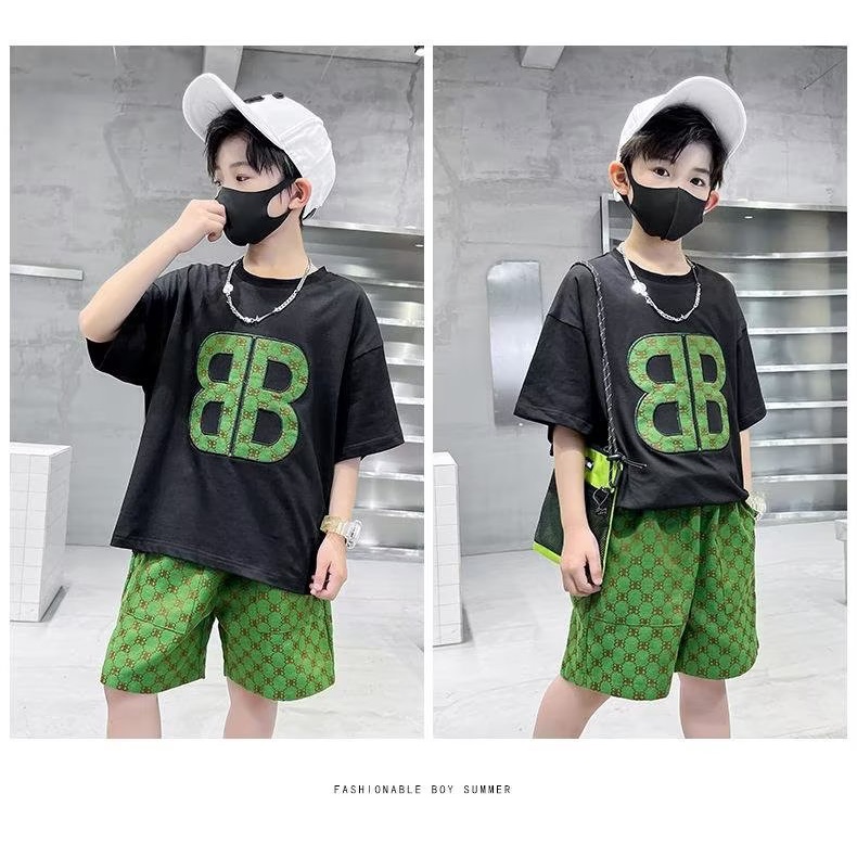 Áo Thun Mùa Hè Tay Cộc Dáng Rộng In Họa Tiết Hợp Thời Trang Cho Bé Trai