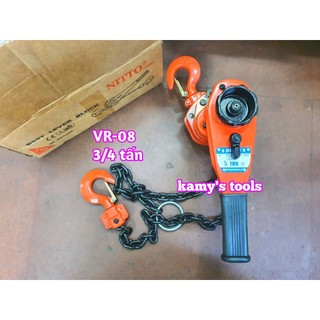 Pa lăng xích lắc tay nitto 3/4 tấn 1.5m vr-08 cao cấp