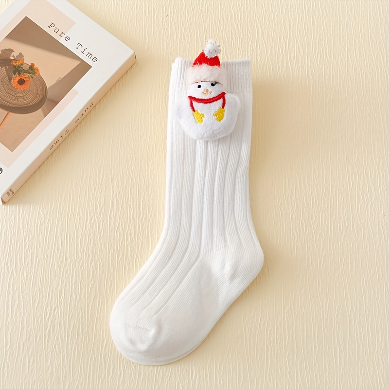 Đôi Vớ Cao Su Thoáng Khí Thoải Mái Chống Trượt Họa Tiết Giáng Sinh Dễ Thương Cho Bé Gái