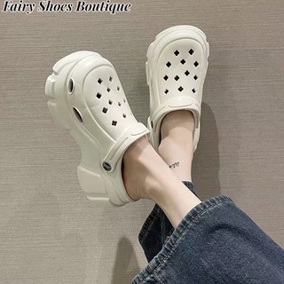 ZHUXIA Dép Đế Dày  Đục Lỗ Không Trượt Thoải Mái Thời Trang Hàn Quốc Cho Nữ