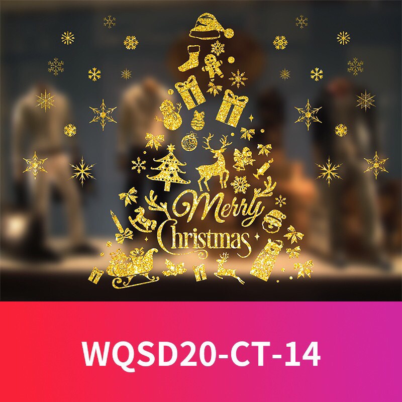 Decal ống noel kích thước 50x60cm , decal dán trang trí nhà cửa noel