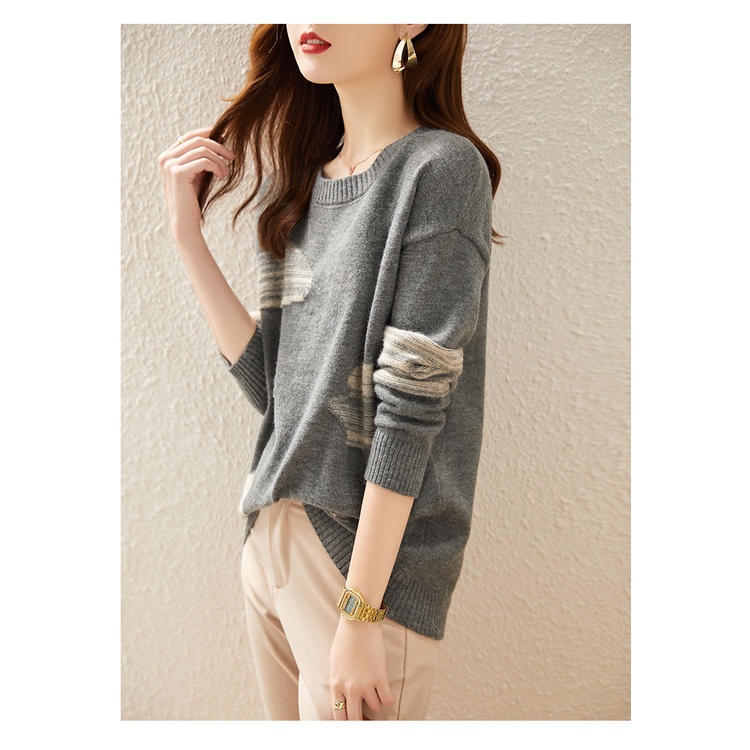 Thời Trang Áo sweater Dệt Kim Tay Dài Phong Cách Phương Tây Thời Trang Thu Đông 2023 Cho Nữ