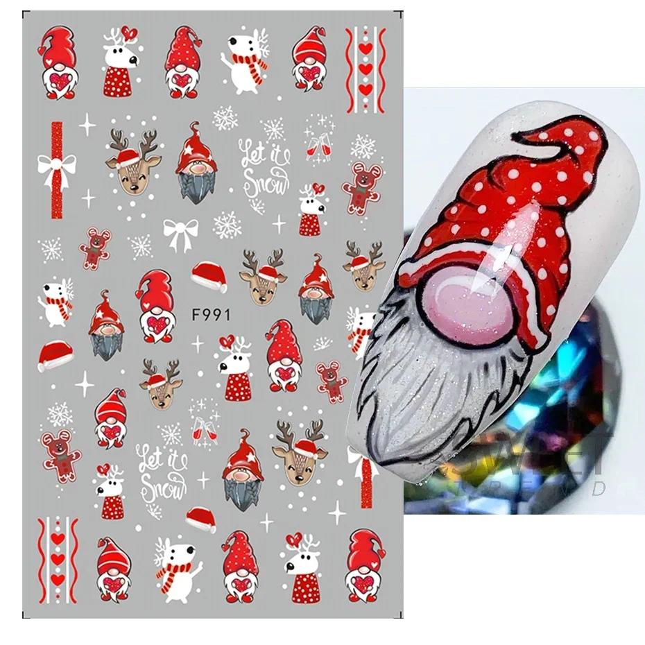 Hoạt Hình Đề Can Dán Trang Trí Móng Tay Chủ Đề Giáng Sinh 2024