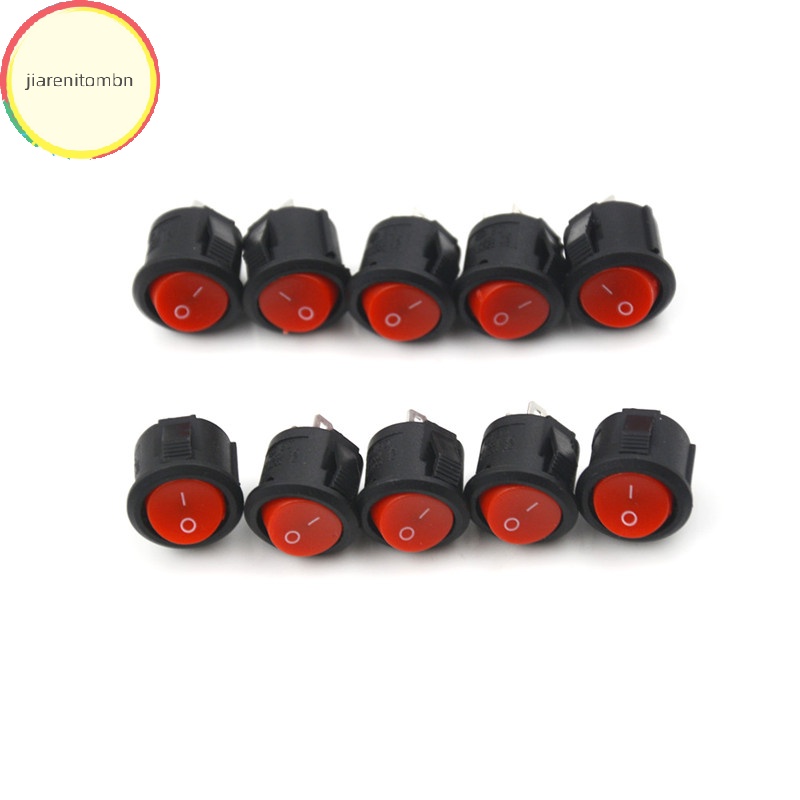 Set 10 Công Tắc Tròn Đường Kính 16mm mini 2 Chấu 3a / 250v Chuyên Dụng Cho Tàu Thuyền