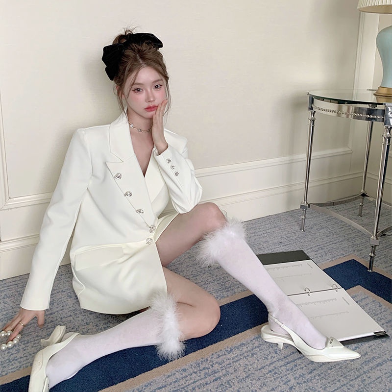 Áo Khoác Dáng Rộng Đính Kim Cương Giả Phong Cách Đường Phố Cao Cấp Mùa Thu Đông Hàng Mới Dành Cho Bạn Nữ Mặc Thường Ngày