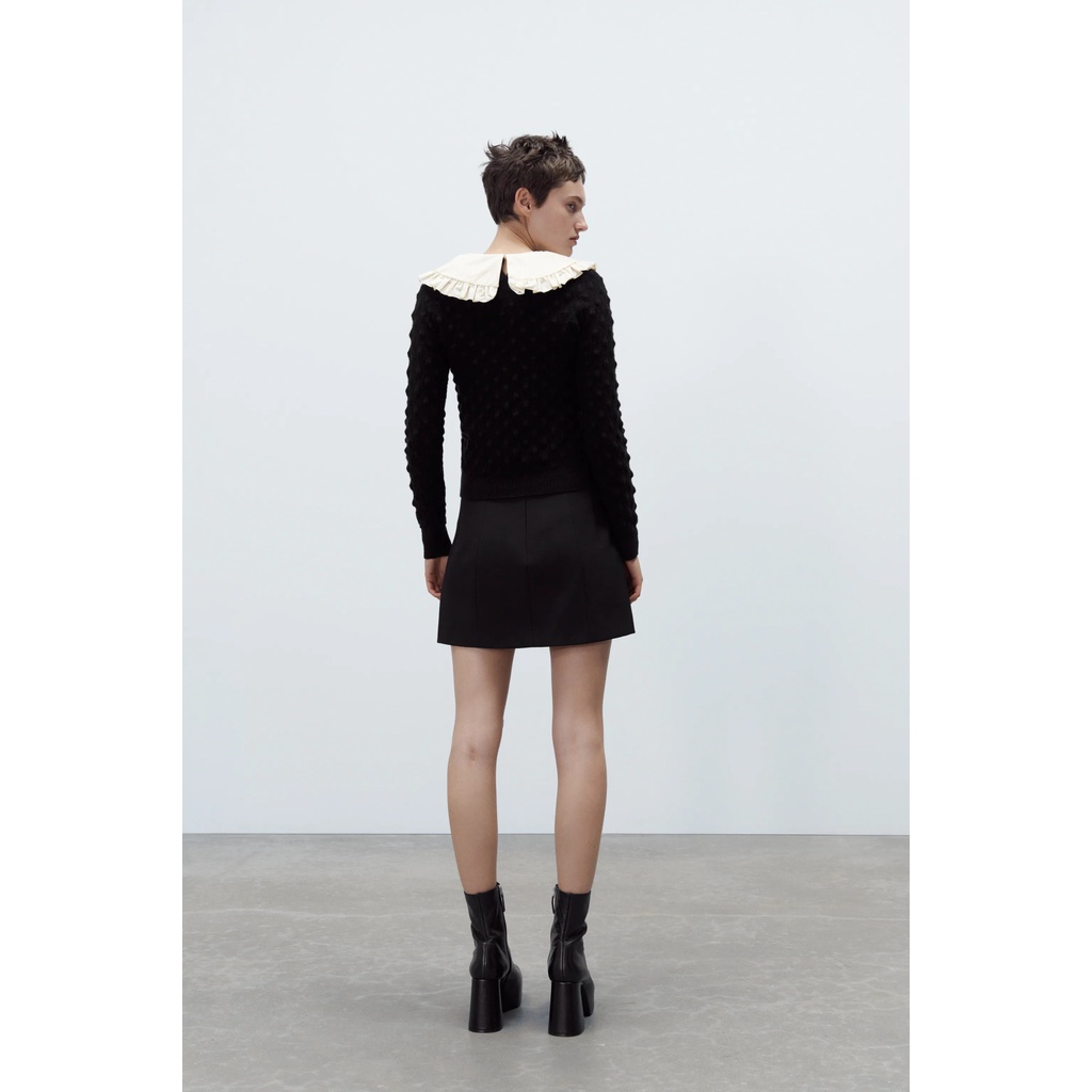 Zara Áo sweater Dệt Kim Cổ Búp Bê Thắt Nơ Thời Trang Thu Đông Cho Nữ09598011800