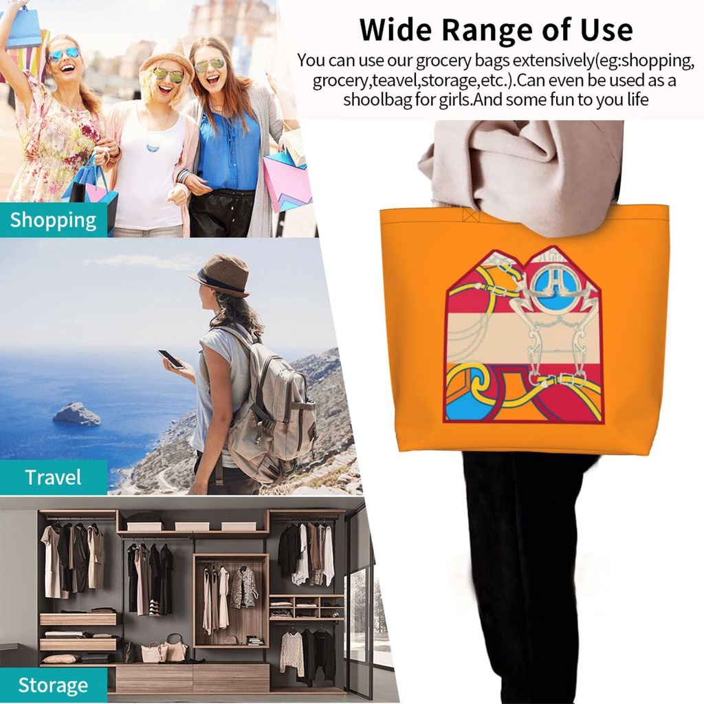 Herme Túi Mua Sắm Đeo Vai Chất Liệu polyester