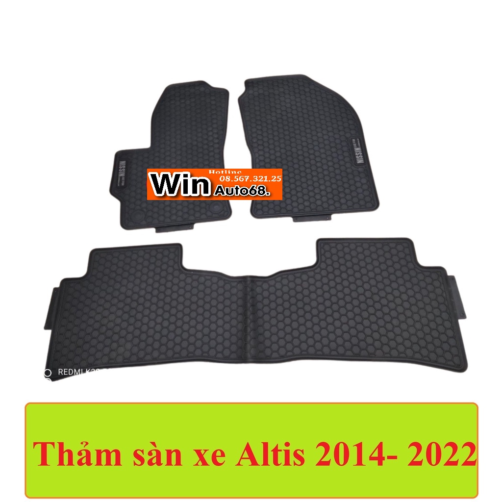 Thảm trải sàn, lót sàn cao su xe Toyota Corolla Altis 2010 - 2021, 2022, 2023 - Hàng cao su đúc không mùi - Mẫu Nissin