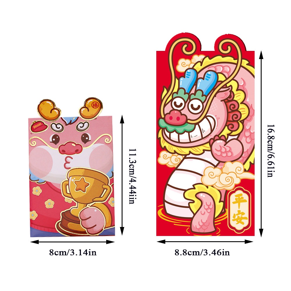 Mới Bao Lì Xì Đỏ Phong Cách Trung Hoa Họa Tiết Hoạt Hình