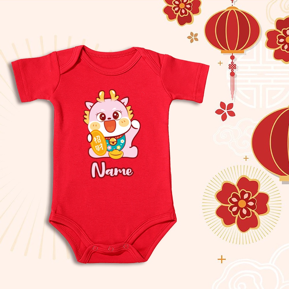 Bộ Áo Liền Quần 100% cotton Mừng Năm Mới 2024 Dành Cho Trẻ Sơ Sinh