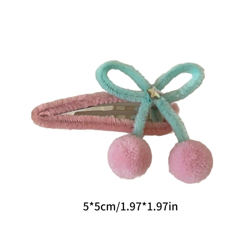 Kẹp Tóc Nơ Phủ Lông Nhung Dễ Thương Xinh Xắn Dành Cho Nữ