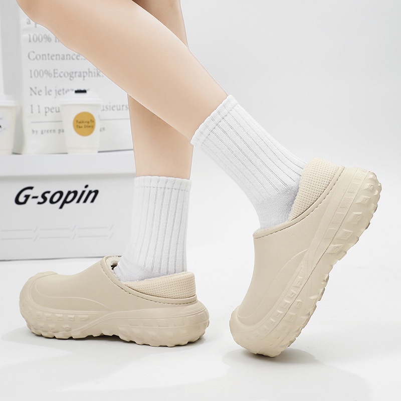 Dép Bông Đi Trong Nhà cotton Đế Dày Chống Nước Giữ Ấm Mùa Đông Phong Cách Mới Cho Cặp Đôi