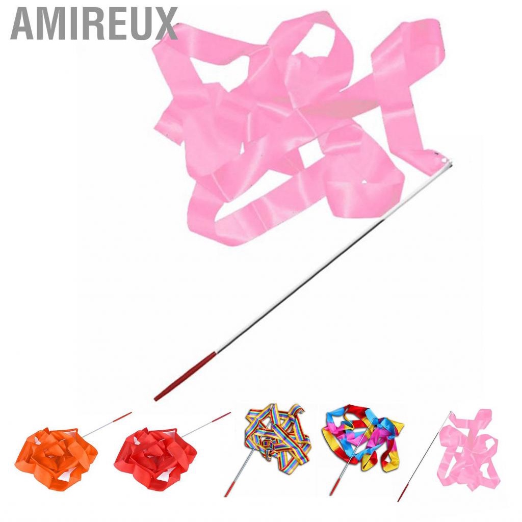 Amireux Gymnastics Streamers  Good Toughness 4m Nylon Dance Ribbons for Competition