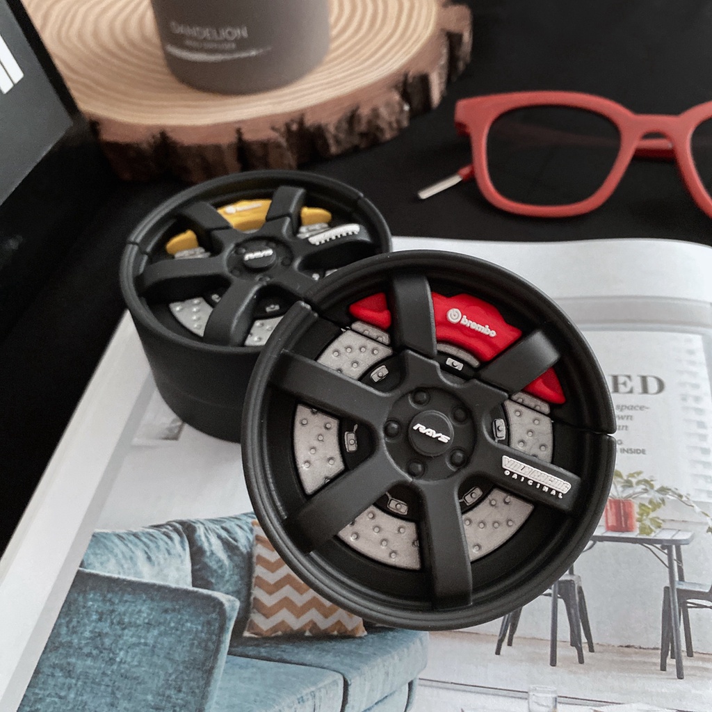 Vỏ Bảo Vệ Hộp Sạc Tai Nghe bluetooth Không Dây airpods 1 2 3 pro Hình Bánh Xe Hơi ceative