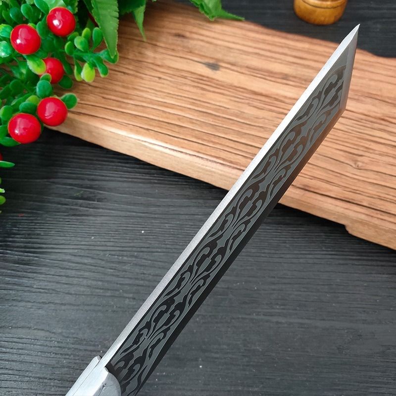 Dao Chặt Xương Dao Đi Rừng Nguyên Khối Bằng Thép Không Gỉ Cán Dài 33cm