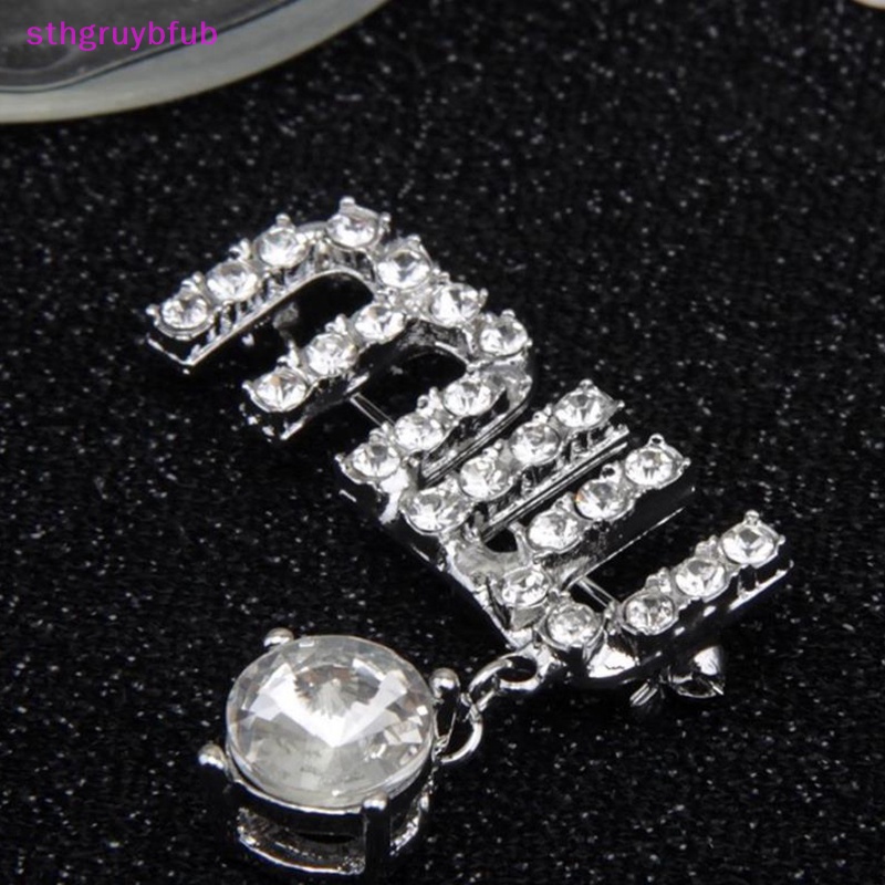 Sthb Ghim Cài Áo Hình Chữ miu Đính Đá zircon Lấp Lánh Thời Trang Cho Nữ vn