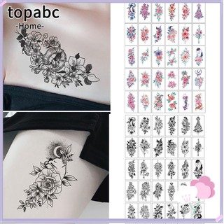 Set 30 Hình Xăm Dán Tạm Thời Hình Hoa Hồng Đen