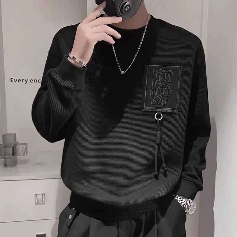 Áo Thun Tay Dài Cổ Tròn Thời Trang Thu Đông Hàn Quốc Cho Nam