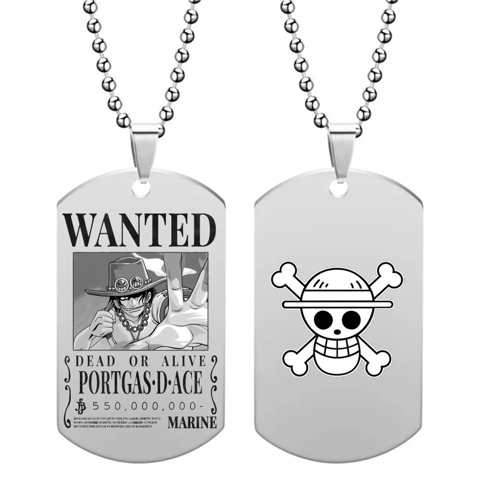 Vòng cổ Mặt Hình luffy zoro ace law nami Trong Phim one piece Bằng Thép Không Gỉ Thời Trang Cho Nam Và Nữ