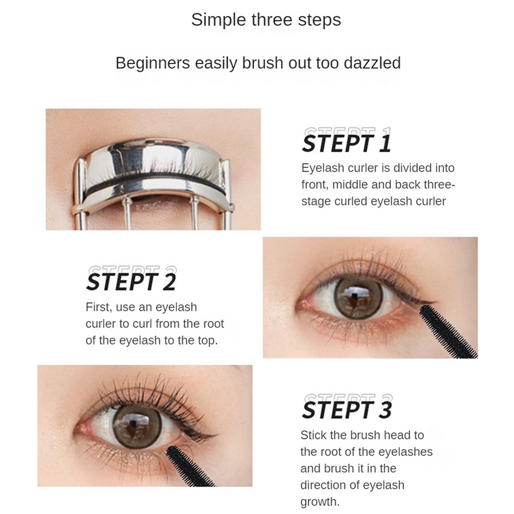 Mascara dày màu nâu tự nhiên Mascara dày màu đen lâu trôi Không có cặn phổ biến cho mọi loại da Kem lót lông mi 4G Mascara tự nhiên không thấm nước heby1