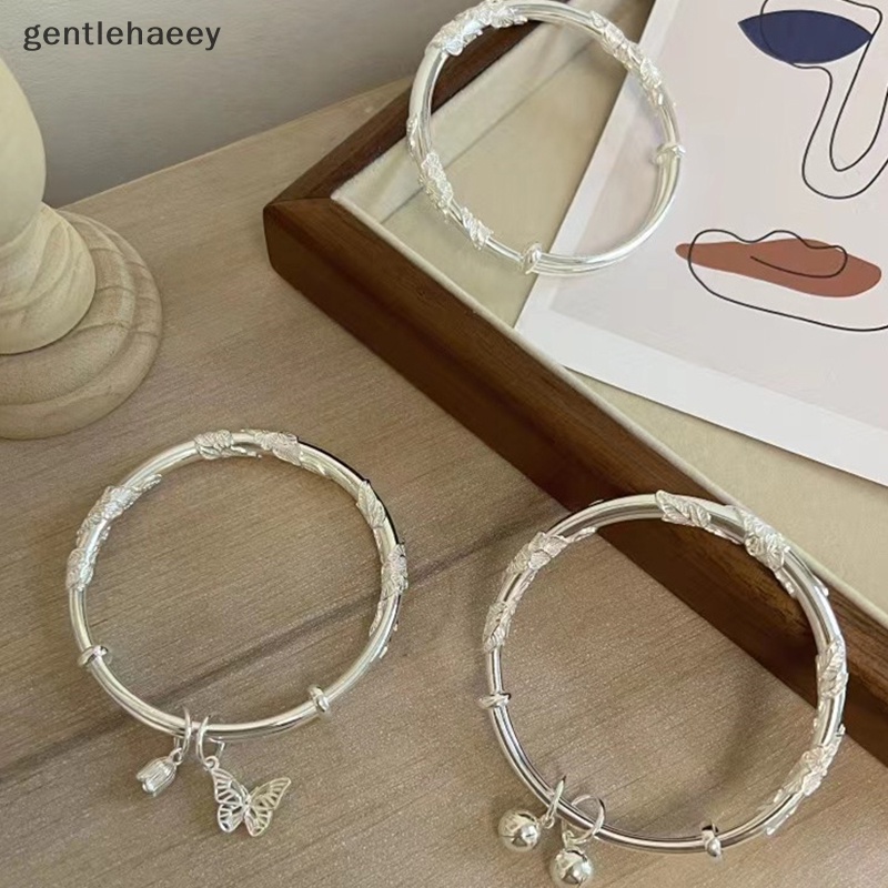 Gent Vòng Tay Dạng Mở Hình Hoa Bướm Trái Tim Bằng Tre Có Thể Điều Chỉnh Góc Phong Cách Trung Hoa Thời Trang