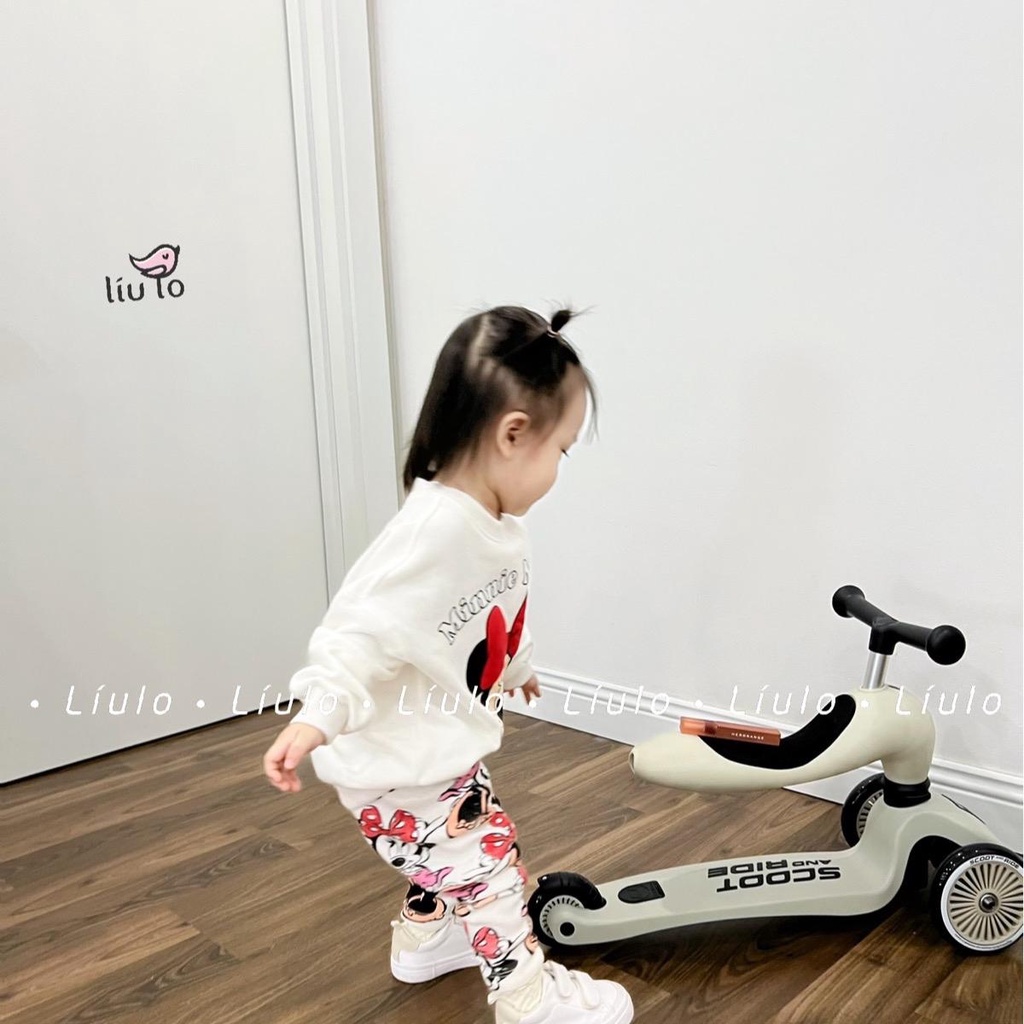 Set Bộ Mickey áo nỉ quần legging Cotton
