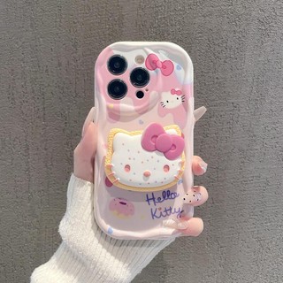  Ốp Điện Thoại iphone Có Giá Đỡ Hình hel.lo kit.ty iphone 16promax 16pro 15 13 14 pro xs max 7 plus 8 plus viền nổi sóng 