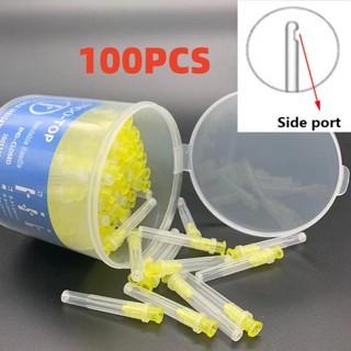 100 cái / chai Tưới nha khoa Đầu kim làm sạch răng Endo Rửa kim Mẹo cắt bên Dụng cụ nha khoa