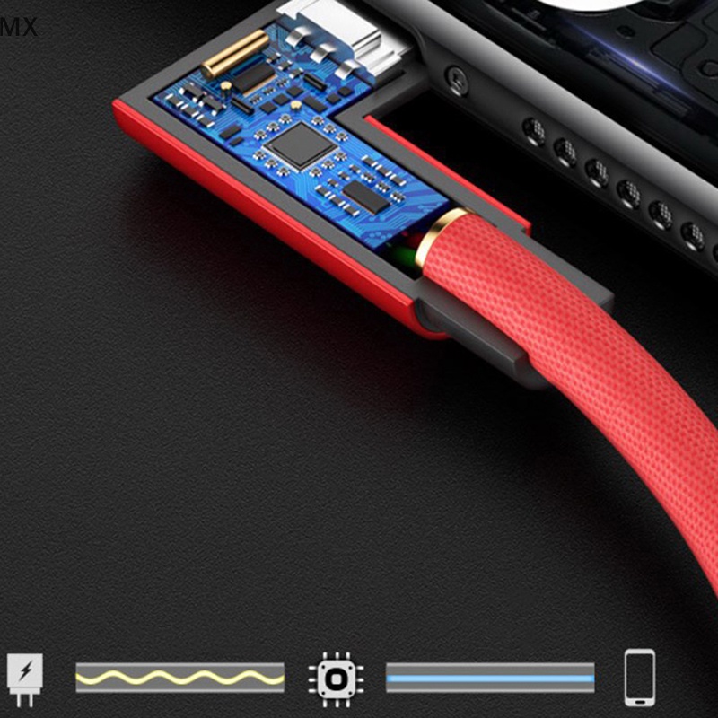 Cáp Sạc Nhanh Dây Bện mingxuan2 Góc 90 Độ Cổng type c / ios / micro usb vn