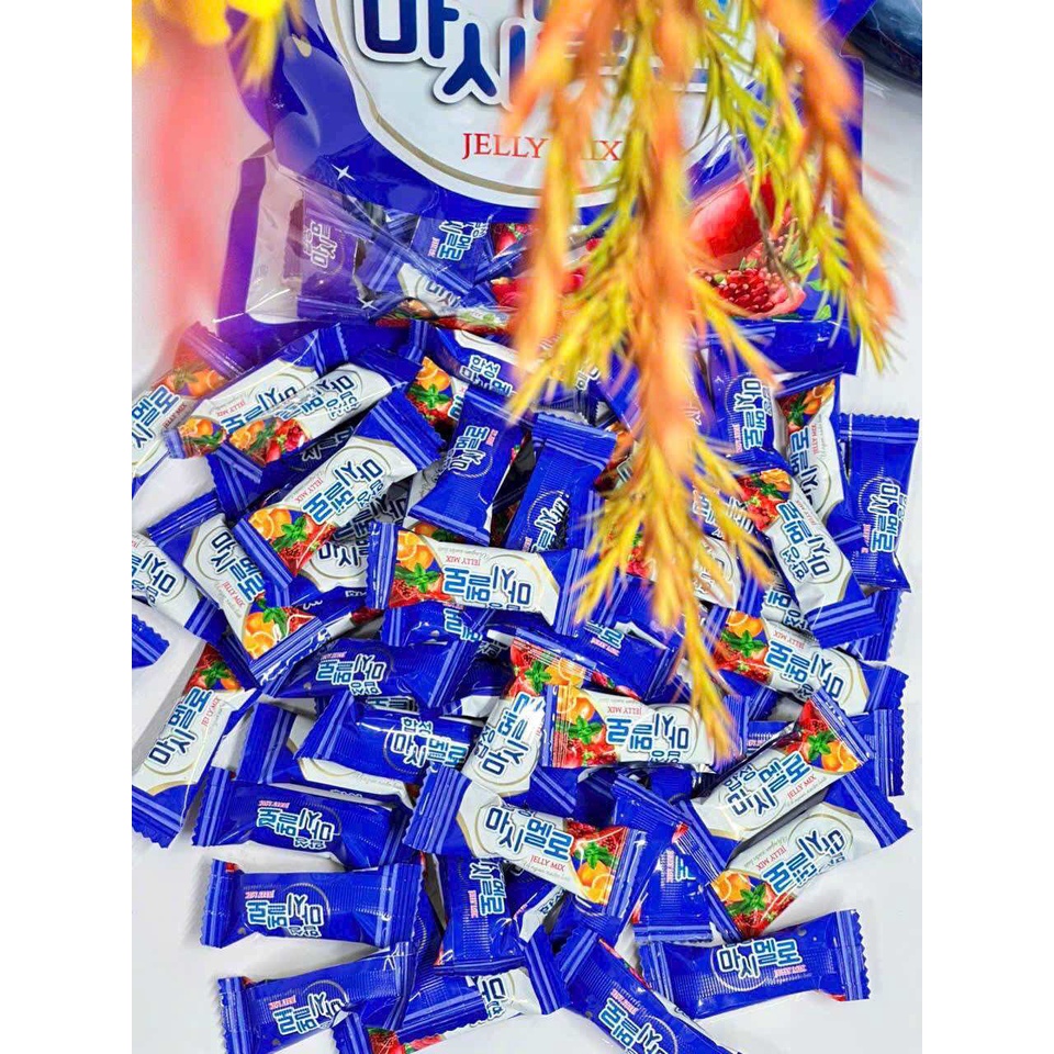 Bịch 300g kẹo trái cây 4 mùa cam, dâu, táo nho maychy