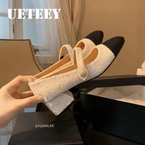 UETEEY  giày búp bê Mary Jane Lolita Đế da mềm đế êm thời trang Nhẹ nhàng Đa năng Đi biển Chất lượng cao Phóng khoáng FLF23B0V1L 48Z231127