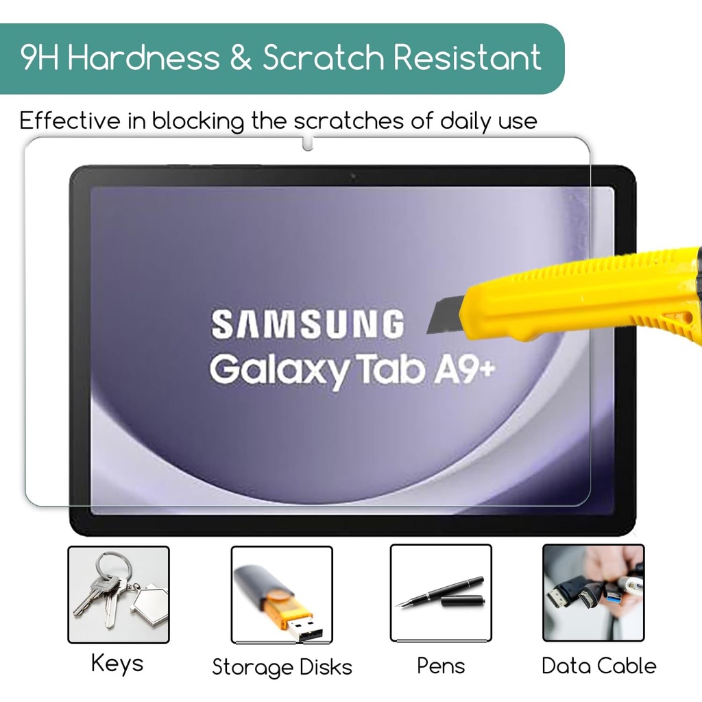 SAMSUNG Bộ Kính Cường Lực 2 Món Chống Trầy Cho galaxy tab a9 plus 2023 / ultra clear hd / tab s9 / s8 / s7 / s6 lite / tab s9 fe / tab a8 / a7