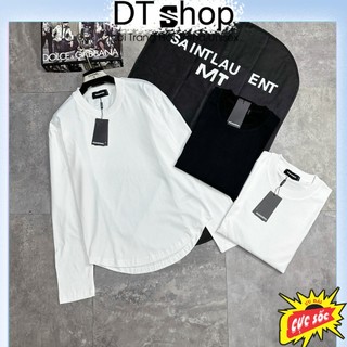 Áo thun dài tay basic ❤ áo thun cotton khô đuôi tôm dày dặn dáng rộng nam nữ dts749