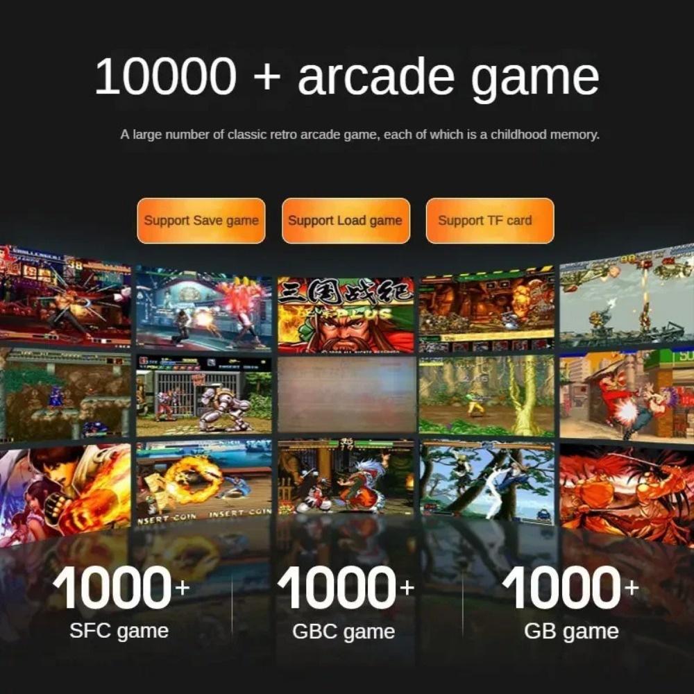 Máy Chơi game Cầm Tay Màn Hình lcd 3.2 inch 10000. 6000mahMáy Chơi game retro 2 Người Chơi Hỗ Trợ 2 Người Chơi