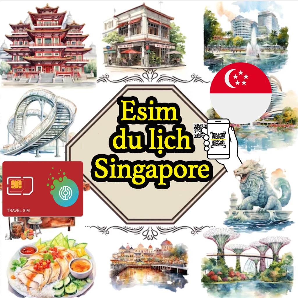-𝐌𝐨𝐨𝐌𝐨𝐨- Sim du lịch Singapore. Chỉ bán esim du lịch Singapore. Đa dạng gói cước